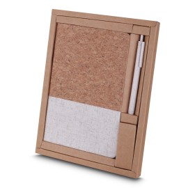 Kit Escrit�rio A5 Capa em Corti�a e Caneta P Reciclado - ECOCAD300