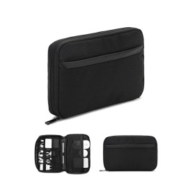 Bolsa organizadora espa�osa para acess�rios tecnol�gicos em poli�ster reciclado 600D twill - Eco92570SP