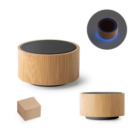 Caixa de som port�til com microfone e autonomia de 2h (300 mAh), em bambu e ABS - Eco97125SP