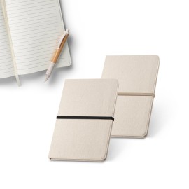 Caderno A5 de capa dura em linho (230 g/m�), com p�ginas pautadas - Eco93270SP
