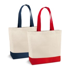Sacola 100% algod�o canvas (280 g/m�) com bolso interior e al�as e fundo coloridos - Eco92822SP