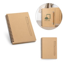 Caderno B6 de capa dura em papel kraft (120 g/m�), com p�ginas lisas - Eco93419SP