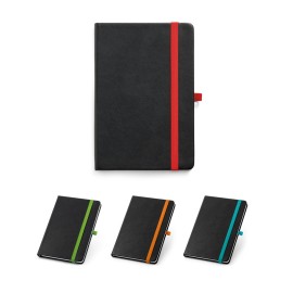 Caderno A5 de capa dura em PU, com p�ginas pautadas - Eco93592SP