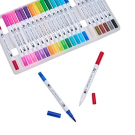 Kit Canetinhas Ponta Dupla Com 24 Cores - Eco08332-24