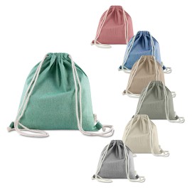 Sacola/Mochila em algod�o mescla reciclado 140g/m� - Ecobp0011