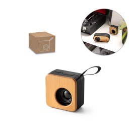 Caixa de som port�til com autonomia de 4h (500 mAh), em bambu e ABS 100% reciclado - Eco97098SP