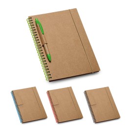 Caderno B6 de capa dura em cart�o, com p�ginas pautadas recicladas - Eco93708SP