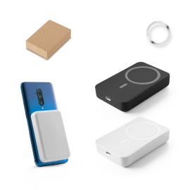 Bateria port�til magn�tica com carregador por indu��o super-r�pido (10.000 mAh), em ABS 100% reciclado - Eco97167SP