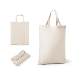 Sacola dobr�vel em 50% algod�o, 30% algod�o reciclado e 20% poli�ster reciclado (140 g/m�) - Eco92332SP