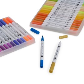 Kit Canetinhas Ponta Dupla 72 Cores - Eco08332-72