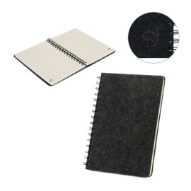 Caderno A5 de capa semi-r�gida em feltro 100% reciclado, com p�ginas pautadas - Eco93635SP