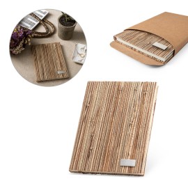 Caderno A5 de capa dura em palha natural com p�ginas pautadas recicladas - Eco53632SP