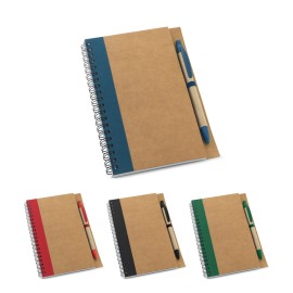 Caderno B6 espiral de capa dura em cart�o, com p�ginas lisas recicladas - Eco93715SP