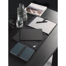 Caderno A5 com capa dura em 80% materiais reciclados estruturado em duas partes: p�ginas pautadas e p�ginas lisas - Eco53654SP