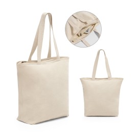 Sacola 100% algod�o (280 g/m�) com fecho e bolso interior - Eco92926SP