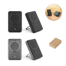 Bateria port�til magn�tica com carregador por indu��o super-r�pido (10.000 mAh), em ABS 100% reciclado - Eco97143SP