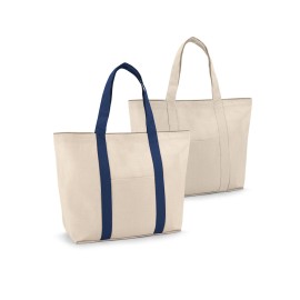 Sacola 100% algod�o canvas (280 g/m�) com bolso frontal, bolso interior e fecho magn�tico - Eco92824SP