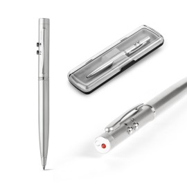 Caneta esferogr�fica em metal com ponteira laser e escrita em azul - Eco91821SP