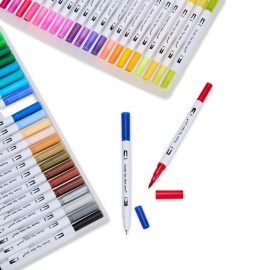 Kit Canetinhas Ponta Dupla Com 60 Cores - Eco08332-60