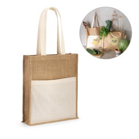 Sacola em 100% juta (240 g/m�) e bolso em 100% algod�o (140 g/m�) - Eco92823SP
