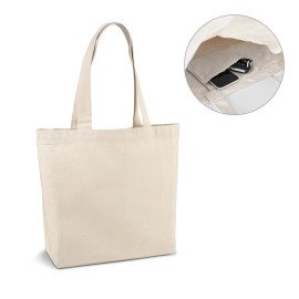 Sacola 100% algod�o canvas (280 g/m�) com bolso interior - Eco92820