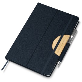 Caderno A5 Capa em RPET e detalhe em Bambu - EcoCAD140