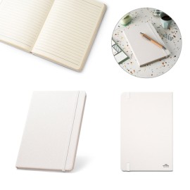 Caderno A5 de capa dura em poli�ster 100% reciclado, com tratamento antibacteriano e p�ginas pautadas - Eco93577SP