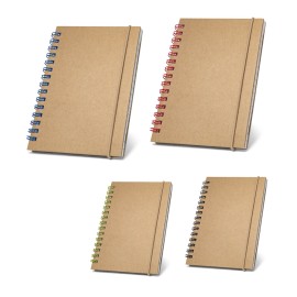 Caderno de bolso espiral de capa dura em cart�o, com p�ginas pautadas recicladas - Eco93707SP