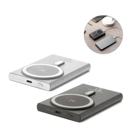 Bateria port�til magn�tica com carregamento super-r�pido em alum�nio reciclado e ABS reciclado (5.000 mAh) - Eco97215