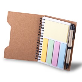 Caderno A6 capa em papel�o reciclado com caneta - EcoCAD460