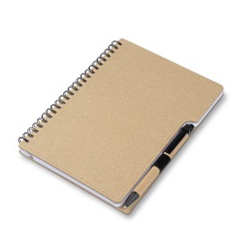 Caderno A5 Capa em Papel�o Reciclado c/ Caneta - EcoCAD012